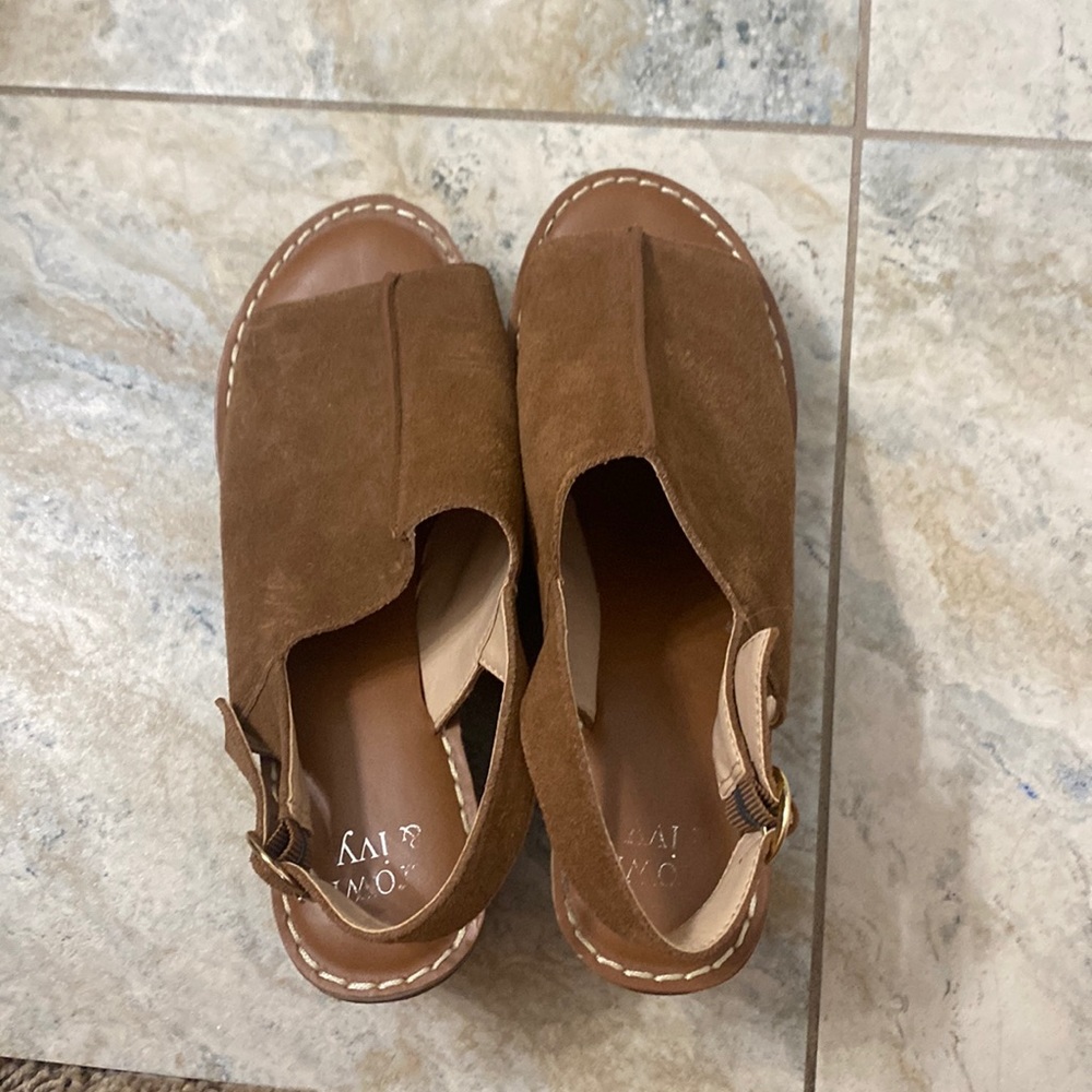 Brown cute wedges for summer or fall